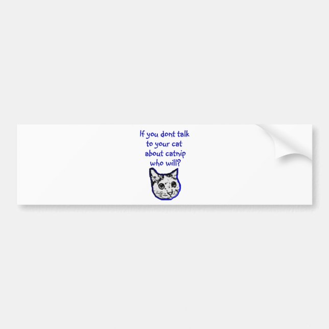 Talk to your cat about catnip bumper sticker (Front)