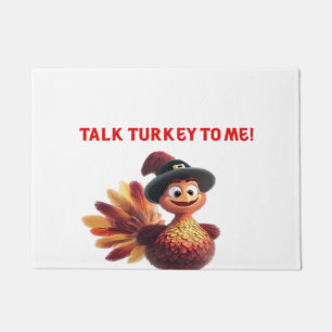 Talk Turkey To Me Funny Thanksgiving Design Classi Doormat
