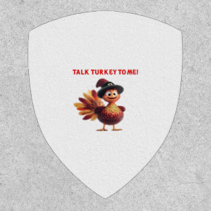 Talk Turkey To Me Funny Thanksgiving Design Classi Patch