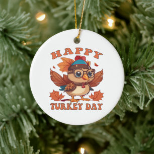 talk turkey to me Thanksgiving Ceramic Ornament