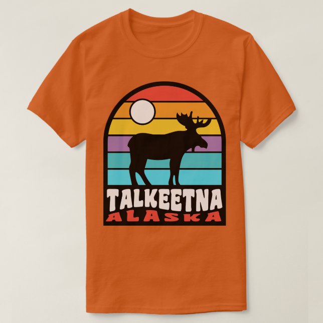 Talkeetna Alaska Moose Badge T-Shirt (Design Front)