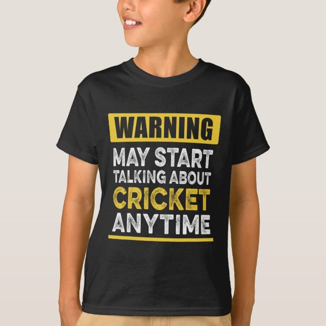 Talking About Cricket Anytime Funny Cricket Player T-Shirt (Front)