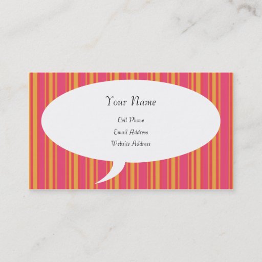 Customizable Talking About Me Striped Profile Card Business Cards