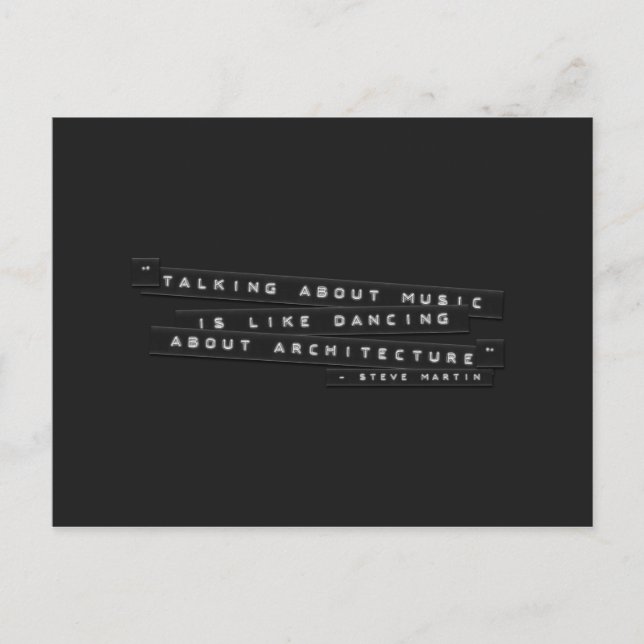 Talking About Music Embossed Labels Postcard (Front)