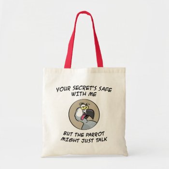 Talking African Gray Parrot Tote Bag by Iantos_Place at Zazzle