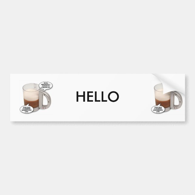 talking-beer-glass, talking-beer-glass, HELLO Bumper Sticker (Front)