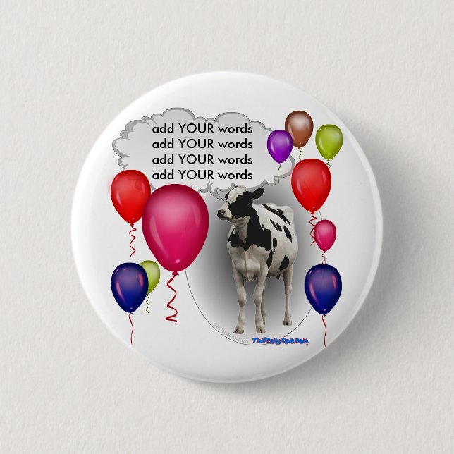 talking birthday cow button (Front)