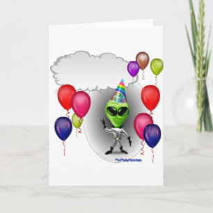 Talking Birthday Party Alien Card