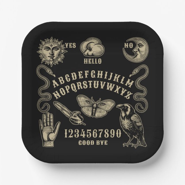 Talking Board Spirit Communication Paper Plates (Front)