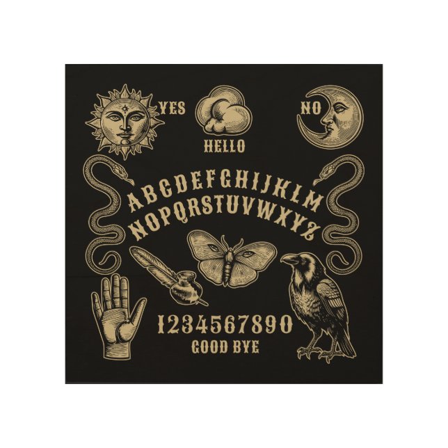 Talking Board Spirit Communication Wood Wall Art (Front)