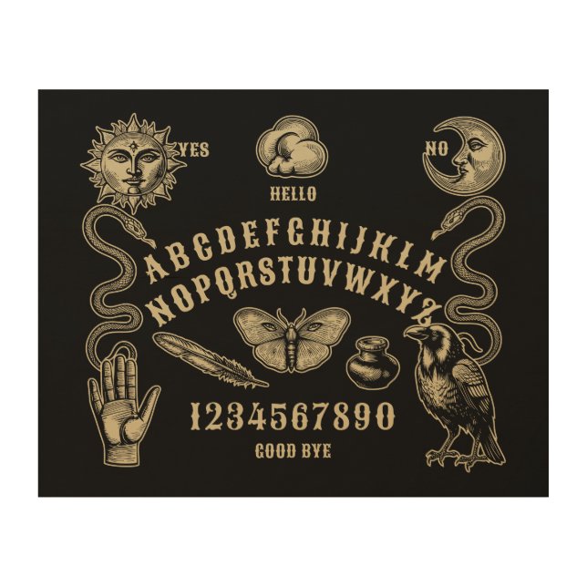 Talking Board Spirit Communication Wood Wall Art (Front)