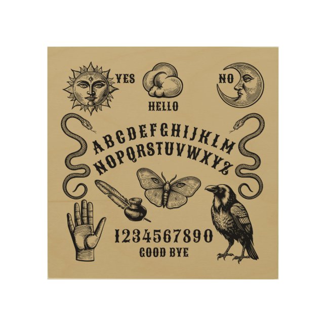 Talking Board Spirit Communication Wood Wall Art (Front)