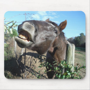 Talking Brown Horse Mouse Pad