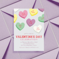 Talking Candy Heart Valentine Day Party Invitation