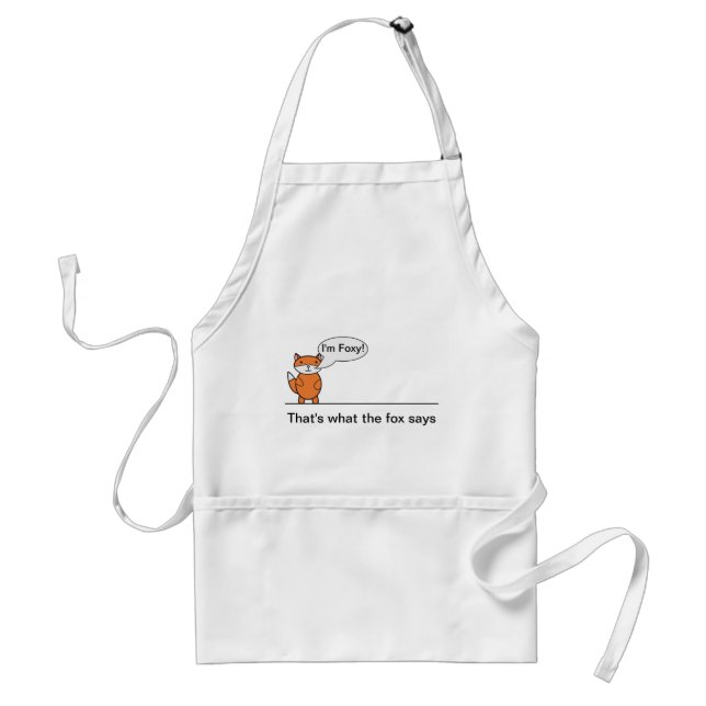 Talking Fox Funny Cute Animal Personalize Adult Apron (Front)