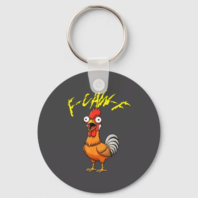 Talking Funny Chicken  Keychain (Front)