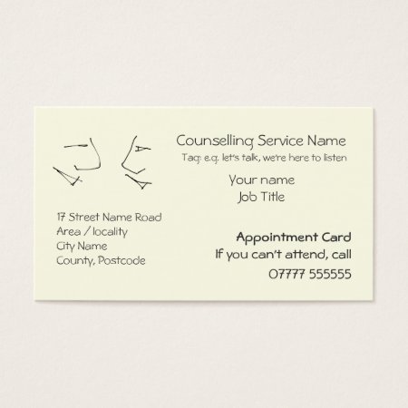 Talking Heads, Appointment Reminders Business Card