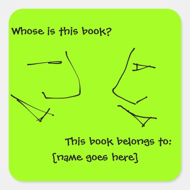 Talking Heads - Book Belongs To Square Sticker (Front)