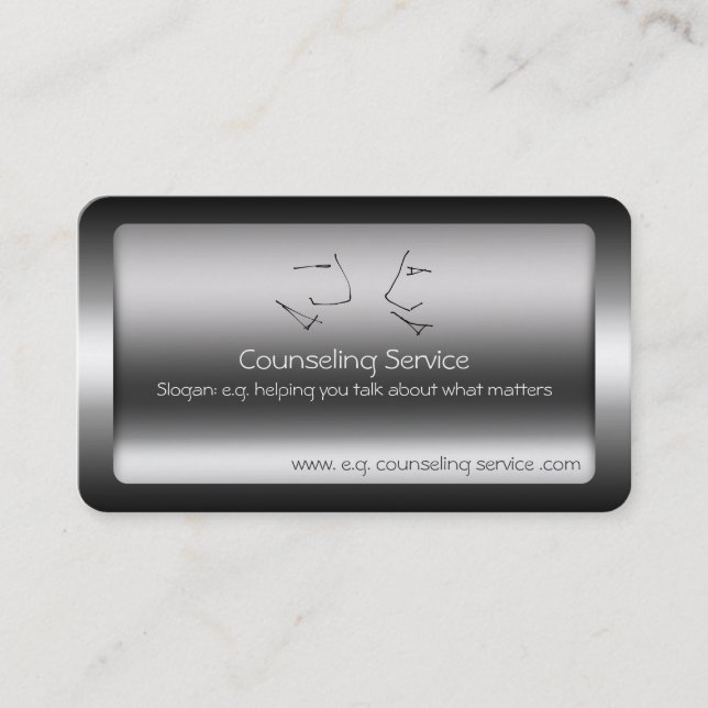 Talking Heads, Counselor, metallic-effect Business Card (Front)