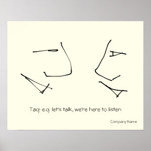 Talking Heads, line-art logo of two heads talking Poster