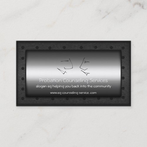 Talking Heads Probation Counselor metallic_look Business Card