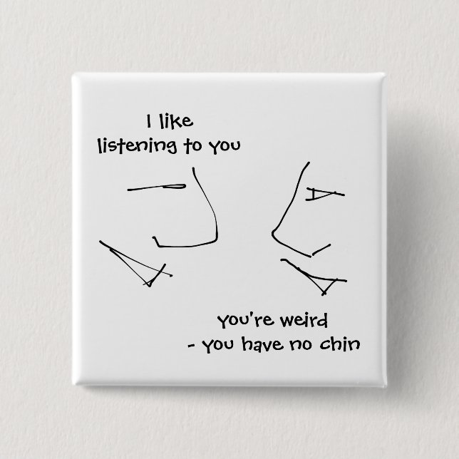 Talking Heads - weird and fun bizarre humor Button (Front)