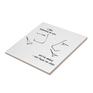 Talking Heads - weird and fun bizarre humor Ceramic Tile