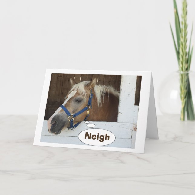 TALKING HORSE SAY NEIGH-YOU ARE HOW OLD? CARD (Front)