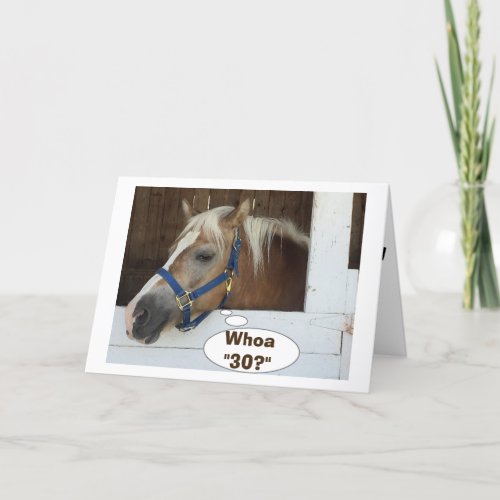 TALKING HORSE SAY WHOA_30 HAPPY BIRTHDAY CARD