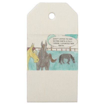 TALKING HORSE WOODEN GIFT TAGS