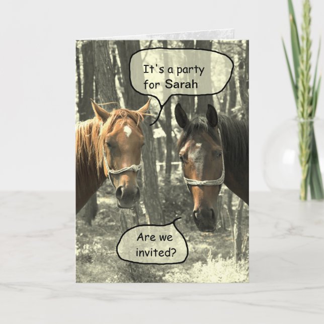 Talking Horses Birthday Party Invitation (Front)