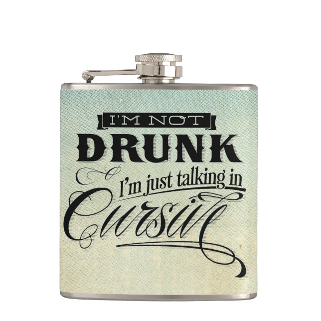 Talking In Cursive Flask (Front)