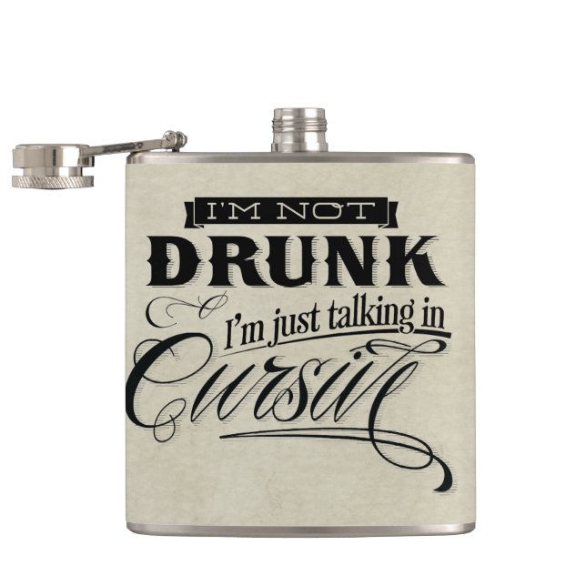 Talking In Cursive Flask (Opened)
