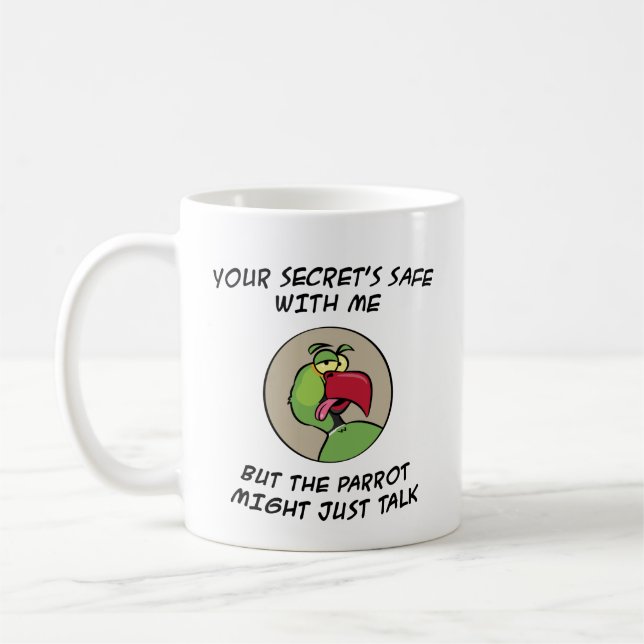 Talking Indian Ringneck Parrot Coffee Mug (Left)