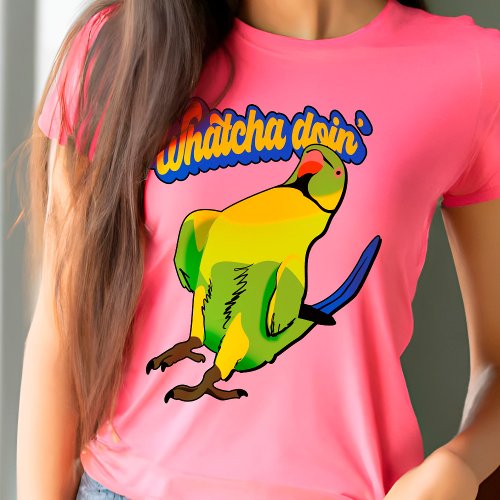 Talking Indian Ringneck Parrot Funky Bird Cool Pet T_Shirt