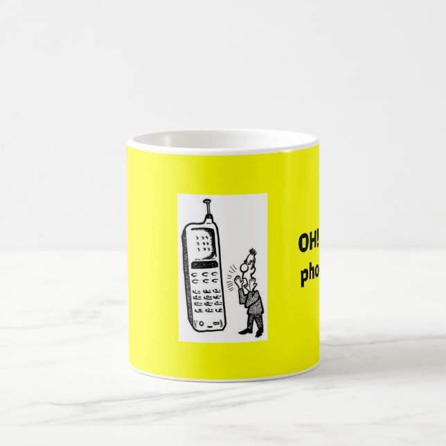 Talking_on_Cell_Phone_1, OH!  I got a phone call! Coffee Mug (Center)