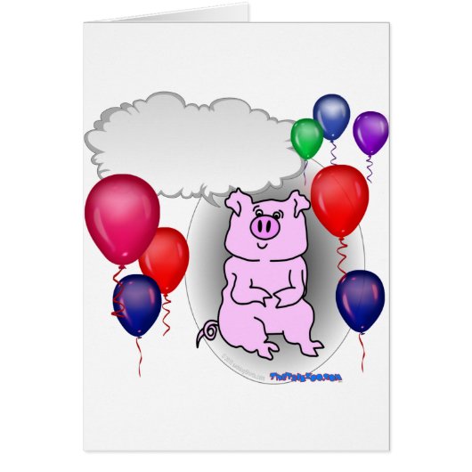 Talking Pink Party Pig Cards (Front)