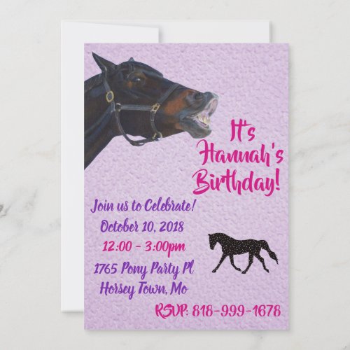 Talking Pony Birthday Invitation