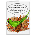 Talking ringneck parrot greeting card