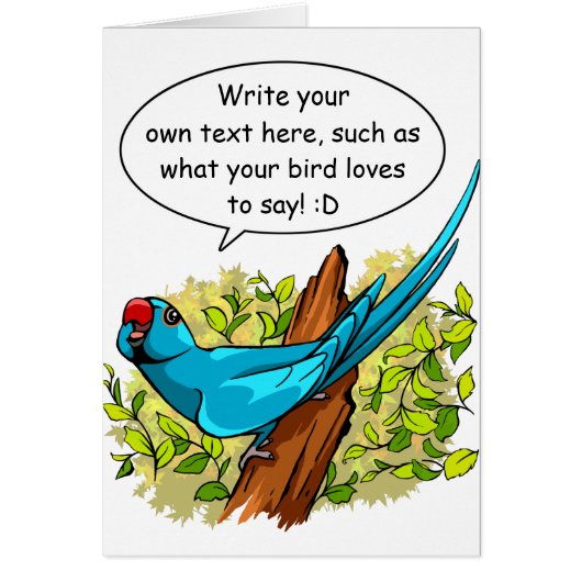 Talking ringneck parrot text is customizable cards (Front)