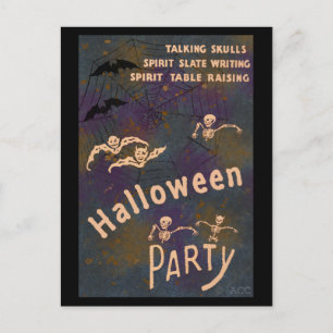 Talking Skulls Spirit Writing Halloween Party Invitation Postcard
