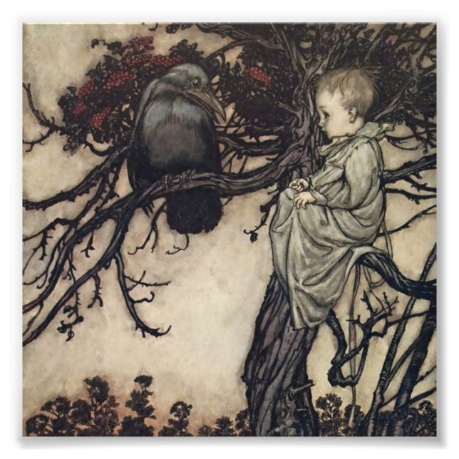 “Talking to the Birds” by Arthur Rackham Photo Print (Front)