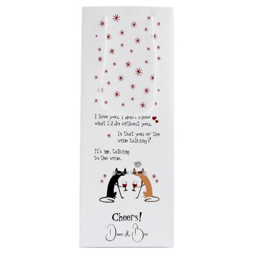 Talking to the Wine Funny Cat Wine Gift Bag