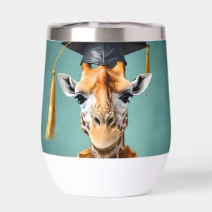 Tall Achievements: A Giraffe’s Graduation Day, Thermal Wine Tumbler