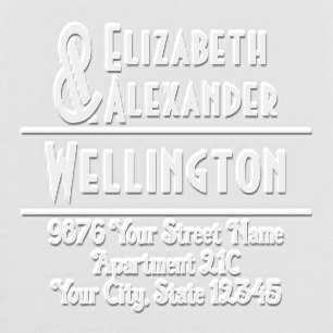 Tall Ampersand #1 Two Names #3-35 Couple Address Embosser