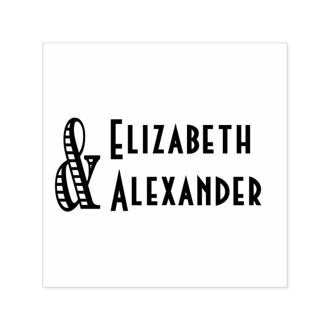 Tall Ampersand #2 Two Names #3 Wedding Couple Self-inking Stamp (Design)