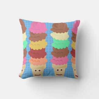 Tall and Tasty Colorful Cartoon Ice Cream Cones 