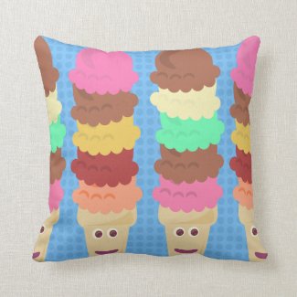 Tall and Tasty Colorful Cartoon Ice Cream Cones 