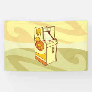 Tall arcade game console banner