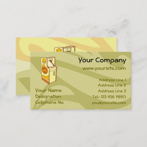 Tall arcade game console business card